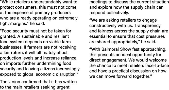 “While retailers understandably want to protect consumers, this must not come at the expense of primary producers who...