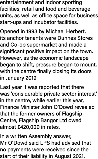 entertainment and indoor sporting facilities, retail and food and beverage units, as well as office space for busines...