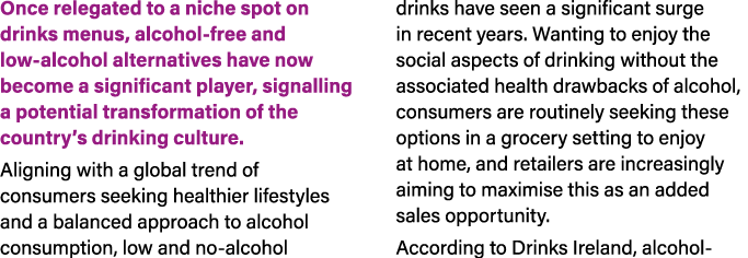 Once relegated to a niche spot on drinks menus, alcohol free and low alcohol alternatives have now become a significa...