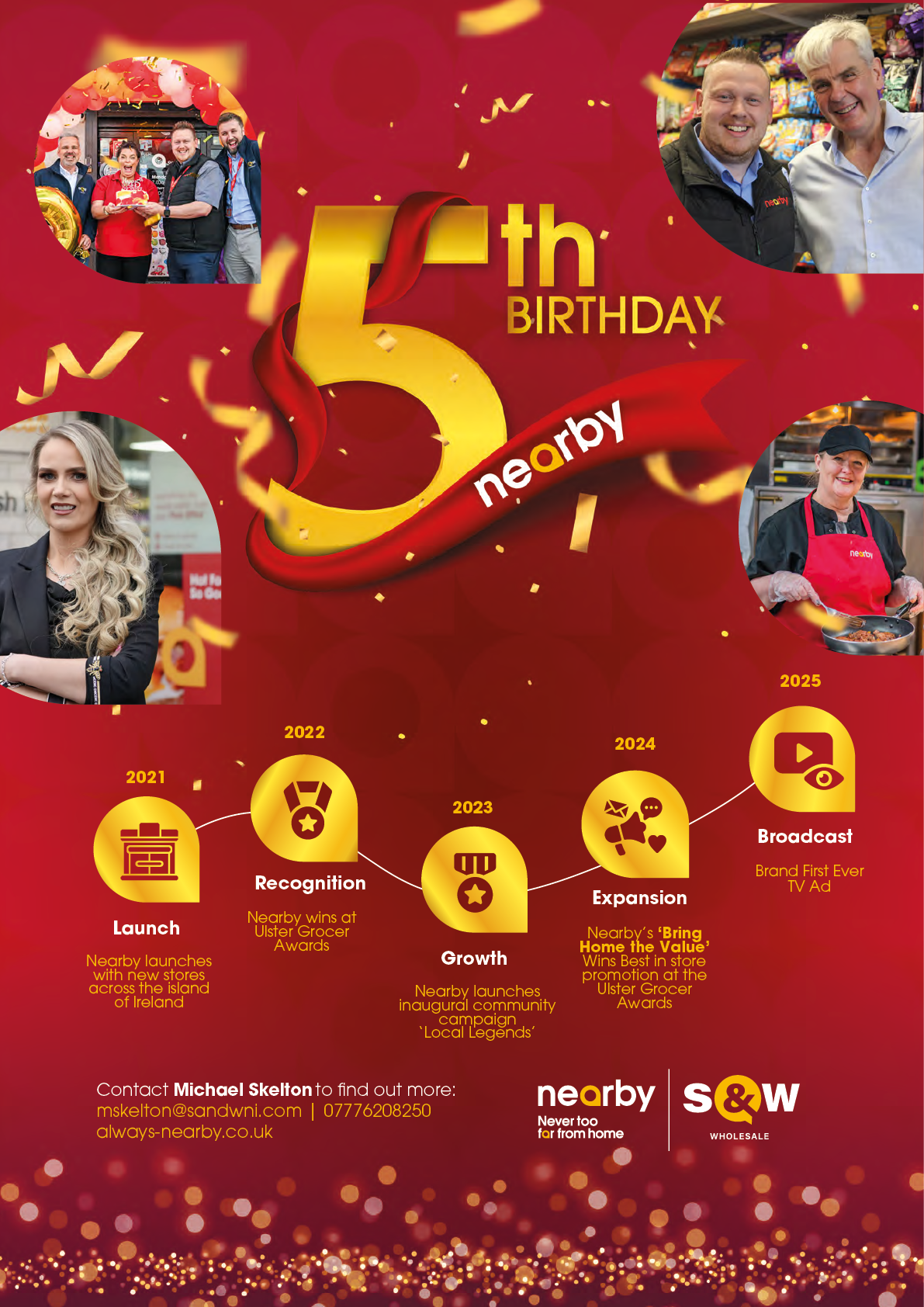 A poster advertising a 5th birthday party. Description generated by AI