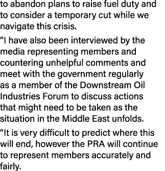 to abandon plans to raise fuel duty and to consider a temporary cut while we navigate this crisis. “I have also been ...