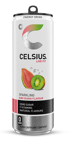 A can of energy drink with a green apple on the label. Description generated by AI