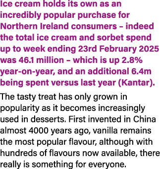 Ice cream holds its own as an incredibly popular purchase for Northern Ireland consumers – indeed the total ice cream...