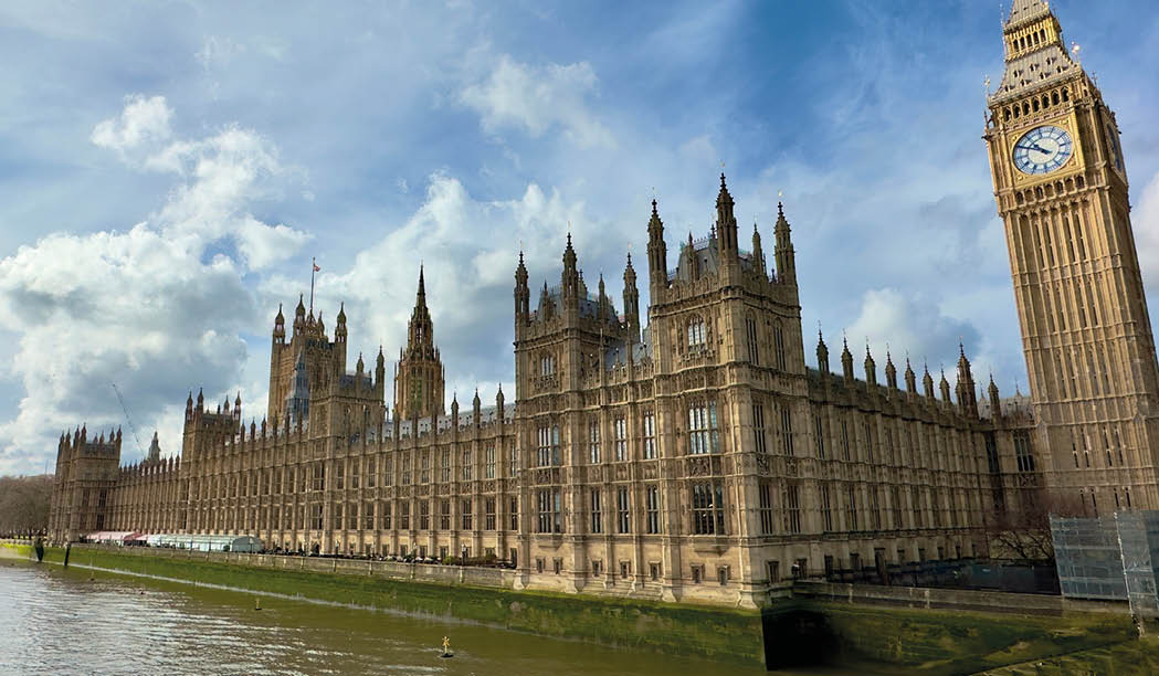 Big Ben and the Houses of Parliament, officially known as the Palace of Westminster in London, England.
