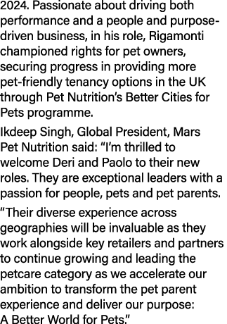 2024. Passionate about driving both performance and a people and purpose driven business, in his role, Rigamonti cham...