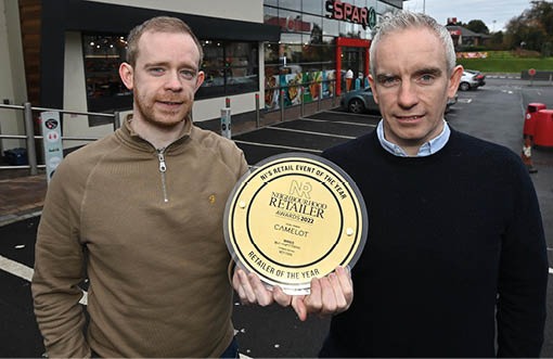 Tuesday 22nd November 2022 Terry and Jonathan McCullagh at McCullagh’s Classic store feature for NI Retailer of the Year at the Northern Ireland’s Neighbourhood Retailer at Omagh, Co. Tyrone. Pictures Oliver McVeigh