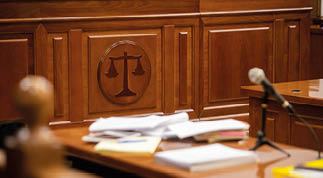 Balance sign in court room