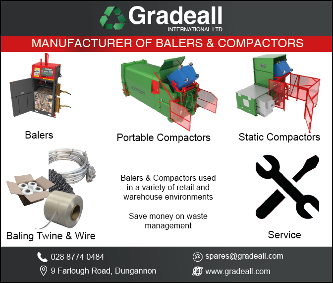 A flyer for a company that manufactures balers, compactors, and other equipment. AI generated content