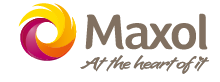 A colorful circular logo with swirling segments in yellow, orange, and purple next to the word Maxol and the tagline At the heart of it in stylized brown text. Description generated by AI