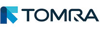 A stylized blue geometric logo next to the word TOMRA in bold, modern uppercase letters. Description generated by AI
