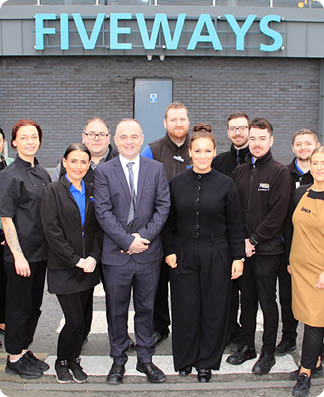 Fiveways Managers Declan Byrne and Helen Meehan with a few of their staff thank their customers and welcome new shoppers to come and enjoy a fantastic shopping experience at FIVEWAYS.