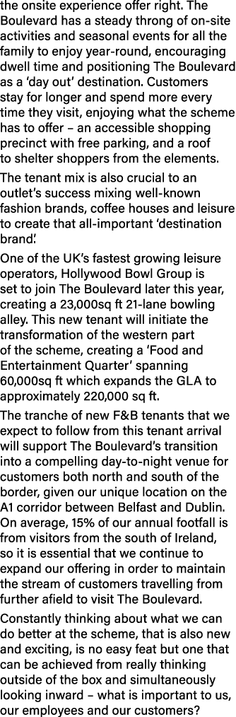 the onsite experience offer right. The Boulevard has a steady throng of on site activities and seasonal events for al...