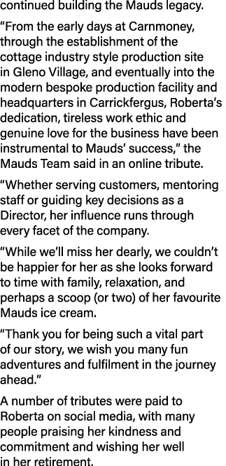 continued building the Mauds legacy. “From the early days at Carnmoney, through the establishment of the cottage indu...