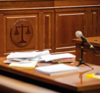 Balance sign in court room