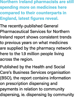 Northern Ireland pharmacists are still spending more on medicines here compared to their counterparts in England, lat...