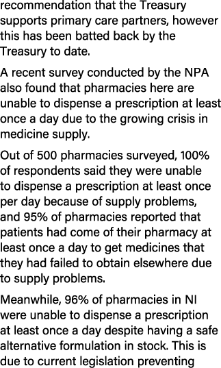 recommendation that the Treasury supports primary care partners, however this has been batted back by the Treasury to...