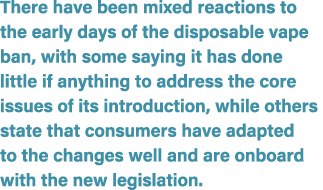 There have been mixed reactions to the early days of the disposable vape ban, with some saying it has done little if ...