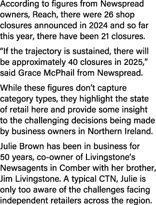 According to figures from Newspread owners, Reach, there were 26 shop closures announced in 2024 and so far this year...