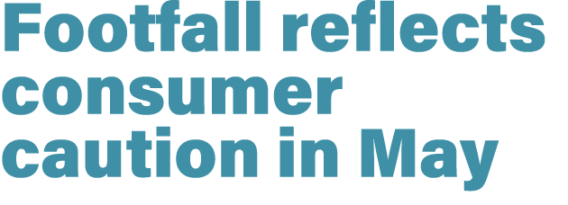 Footfall reflects consumer caution in May