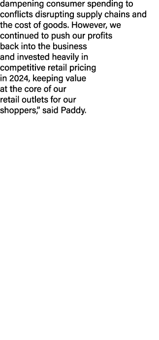 dampening consumer spending to conflicts disrupting supply chains and the cost of goods. However, we continued to pus...