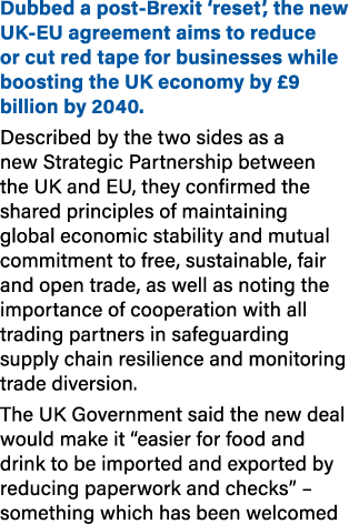 Dubbed a post Brexit ‘reset’, the new UK EU agreement aims to reduce or cut red tape for businesses while boosting th...