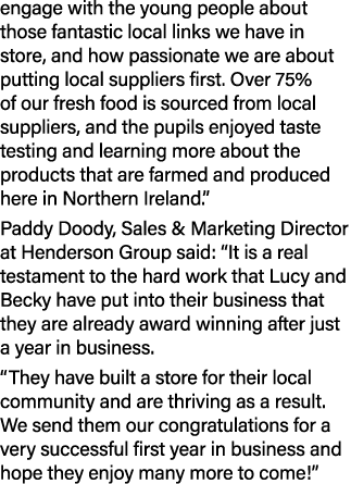 engage with the young people about those fantastic local links we have in store, and how passionate we are about putt...