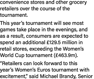 convenience stores and other grocery retailers over the course of the tournament. This year’s tournament will see mos...