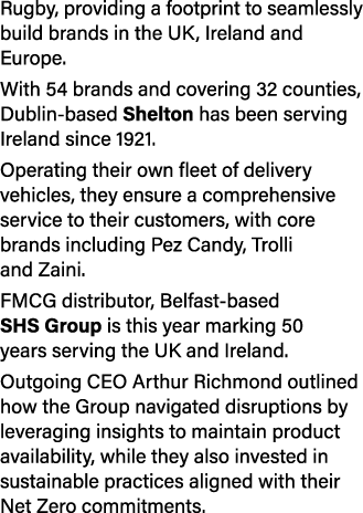 Rugby, providing a footprint to seamlessly build brands in the UK, Ireland and Europe. With 54 brands and covering 32...