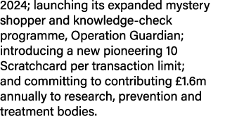 2024; launching its expanded mystery shopper and knowledge check programme, Operation Guardian; introducing a new pio...