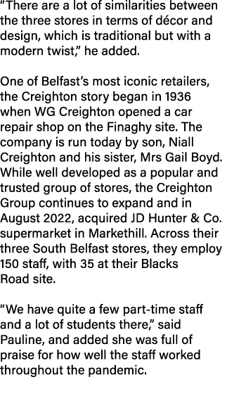 “There are a lot of similarities between the three stores in terms of d cor and design, which is traditional but with...