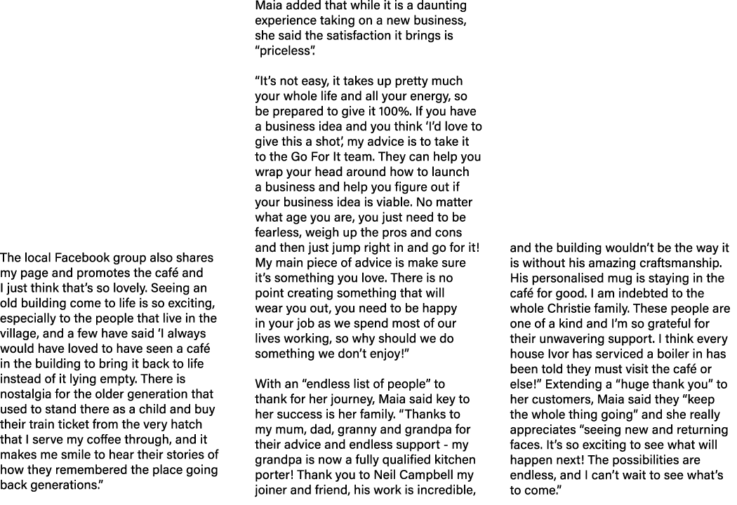 The local Facebook group also shares my page and promotes the caf and I just think that’s so lovely. Seeing an old b...