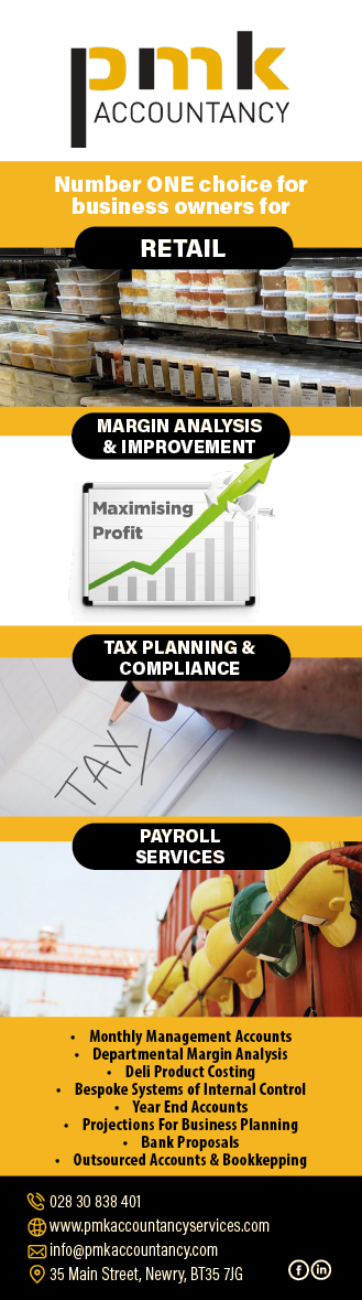 A flyer for Pk Accountancy shows a person writing on a piece of paper. AI generated content