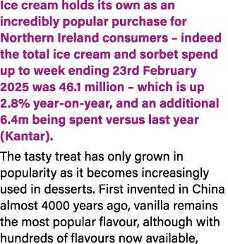 Ice cream holds its own as an incredibly popular purchase for Northern Ireland consumers – indeed the total ice cream...