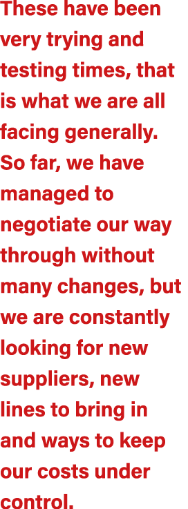 These have been very trying and testing times, that is what we are all facing generally. So far, we have managed to n...