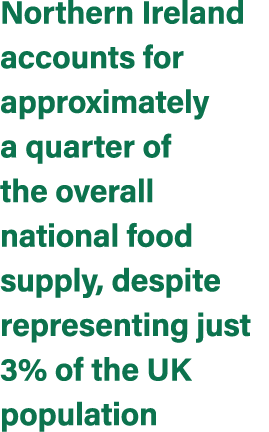 Northern Ireland accounts for approximately a quarter of the overall national food supply, despite representing just ...