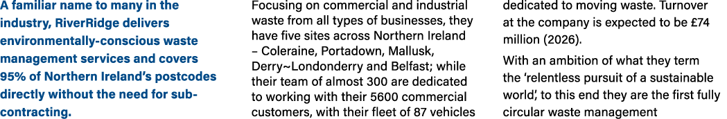 A familiar name to many in the industry, RiverRidge delivers environmentally conscious waste management services and ...