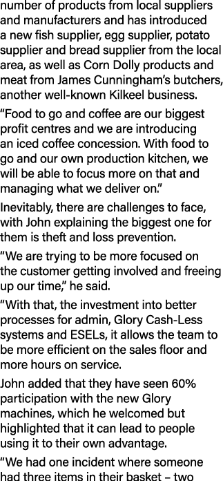 number of products from local suppliers and manufacturers and has introduced a new fish supplier, egg supplier, potat...