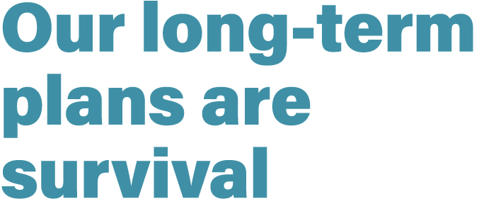 Our long term plans are survival 