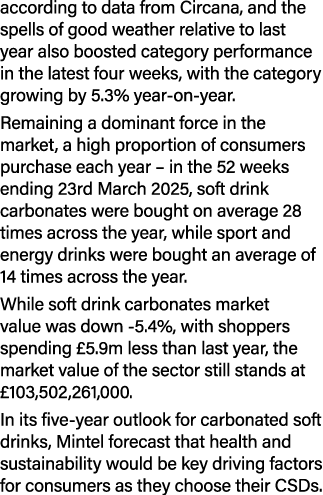 according to data from Circana, and the spells of good weather relative to last year also boosted category performanc...