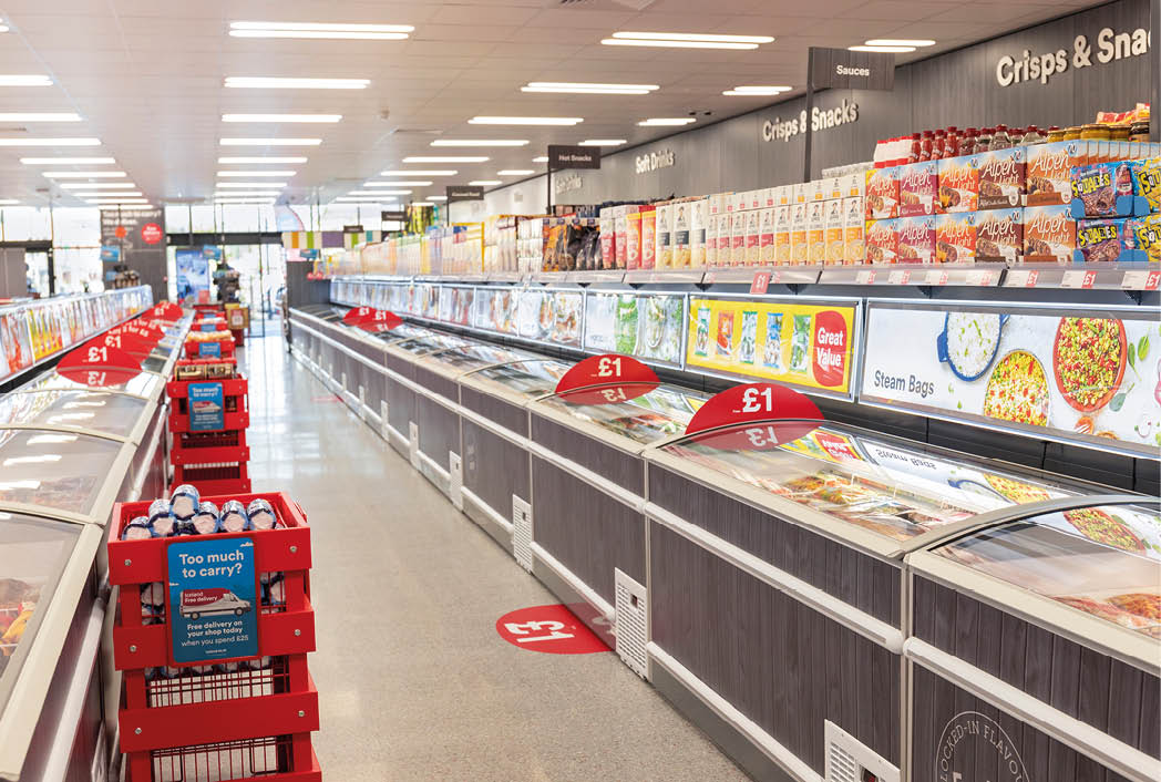 Fox Valley supermarket, Stocksbridge, Sheffield, U.K April 30th 2019, New Iceland store now open, inside products and layout, opened at 8am. Tuesday.