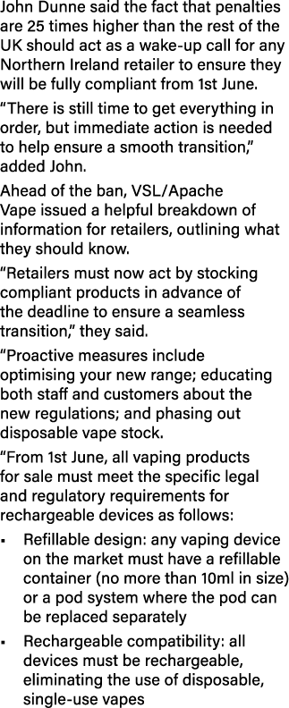 John Dunne said the fact that penalties are 25 times higher than the rest of the UK should act as a wake up call for ...