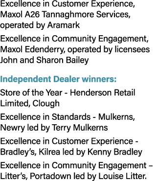 Excellence in Customer Experience, Maxol A26 Tannaghmore Services, operated by Aramark Excellence in Community Engage...