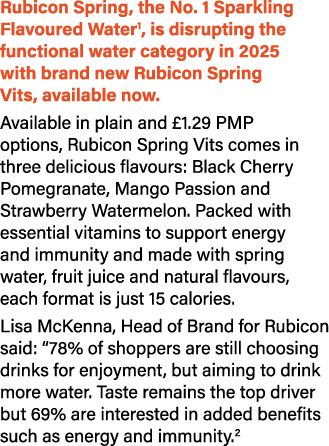 Rubicon Spring, the No. 1 Sparkling Flavoured Water1, is disrupting the functional water category in 2025 with brand ...