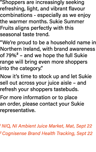 “Shoppers are increasingly seeking refreshing, light, and vibrant flavour combinations especially as we enjoy the war...