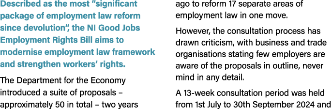 Described as the most “significant package of employment law reform since devolution”, the NI Good Jobs Employment Ri...