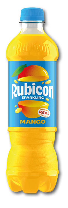 A bottle of orange juice with a blue label. Description generated by AI