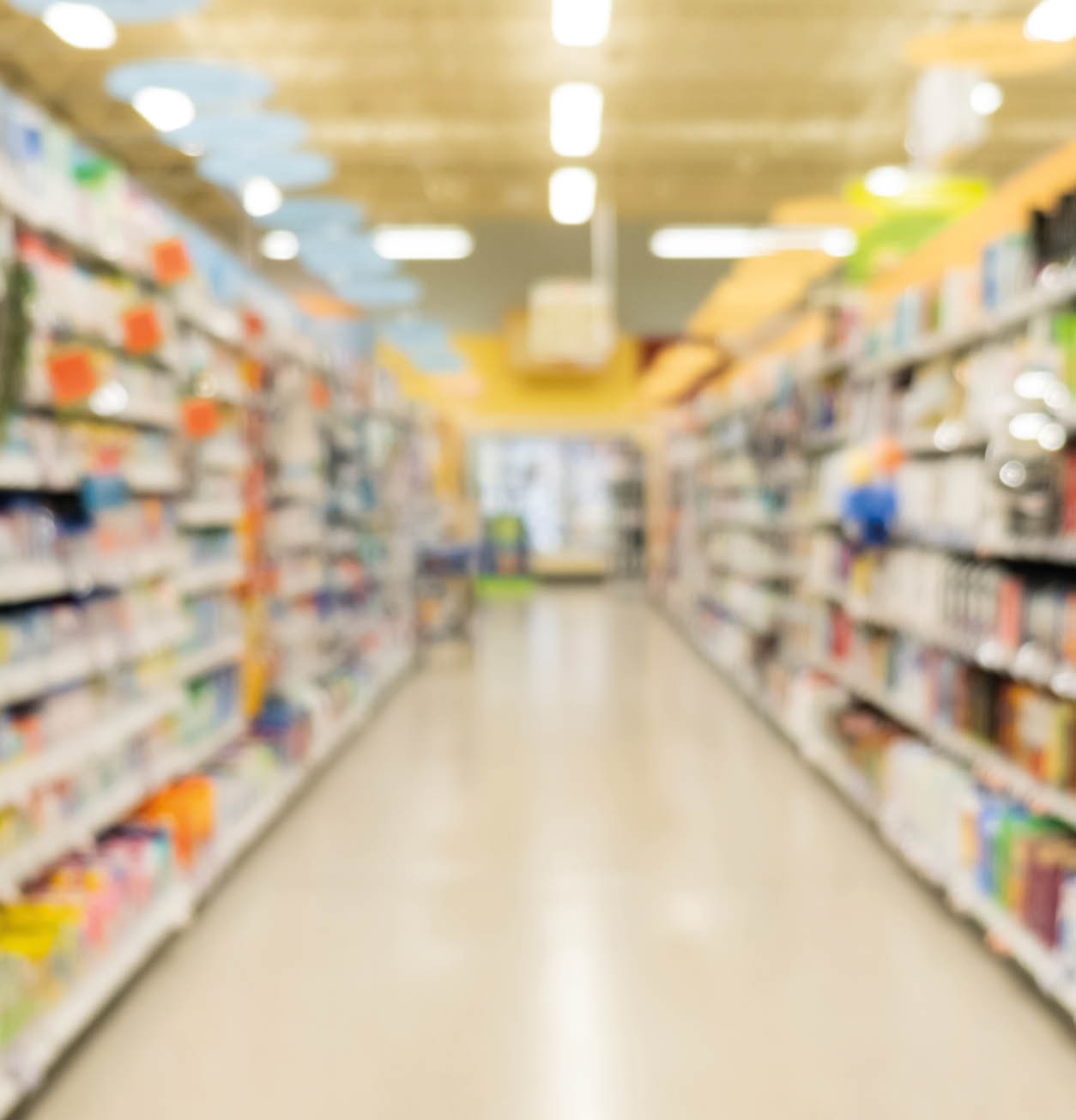 Abstract blur supermarket and retail store in shopping mall interior for background
