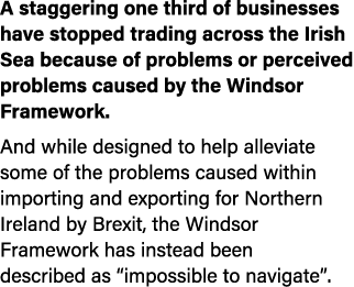 A staggering one third of businesses have stopped trading across the Irish Sea because of problems or perceived probl...