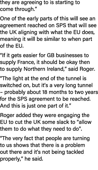 they are agreeing to is starting to come through.” One of the early parts of this will see an agreement reached on SP...