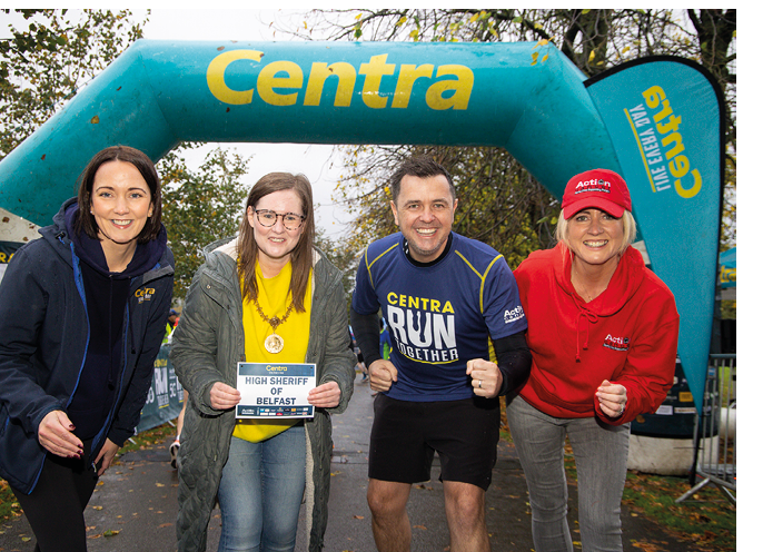 CENTRA RUN TOGETHER RAISES £34,000 FOR ACTION CANCER 1,600 runners descend on Ormeau Park to raise funds for local charity Action Cancer Pictured are Jennifer Morton, Centra’s Brand Manager, High Sheriff of Belfast, Councillor Fiona McAteer,Pete Snodden,Cool FM and Lucy McCusker,Action Cancer Lucy McCusker, Corporate Fundraising Manager for Action Cancer,